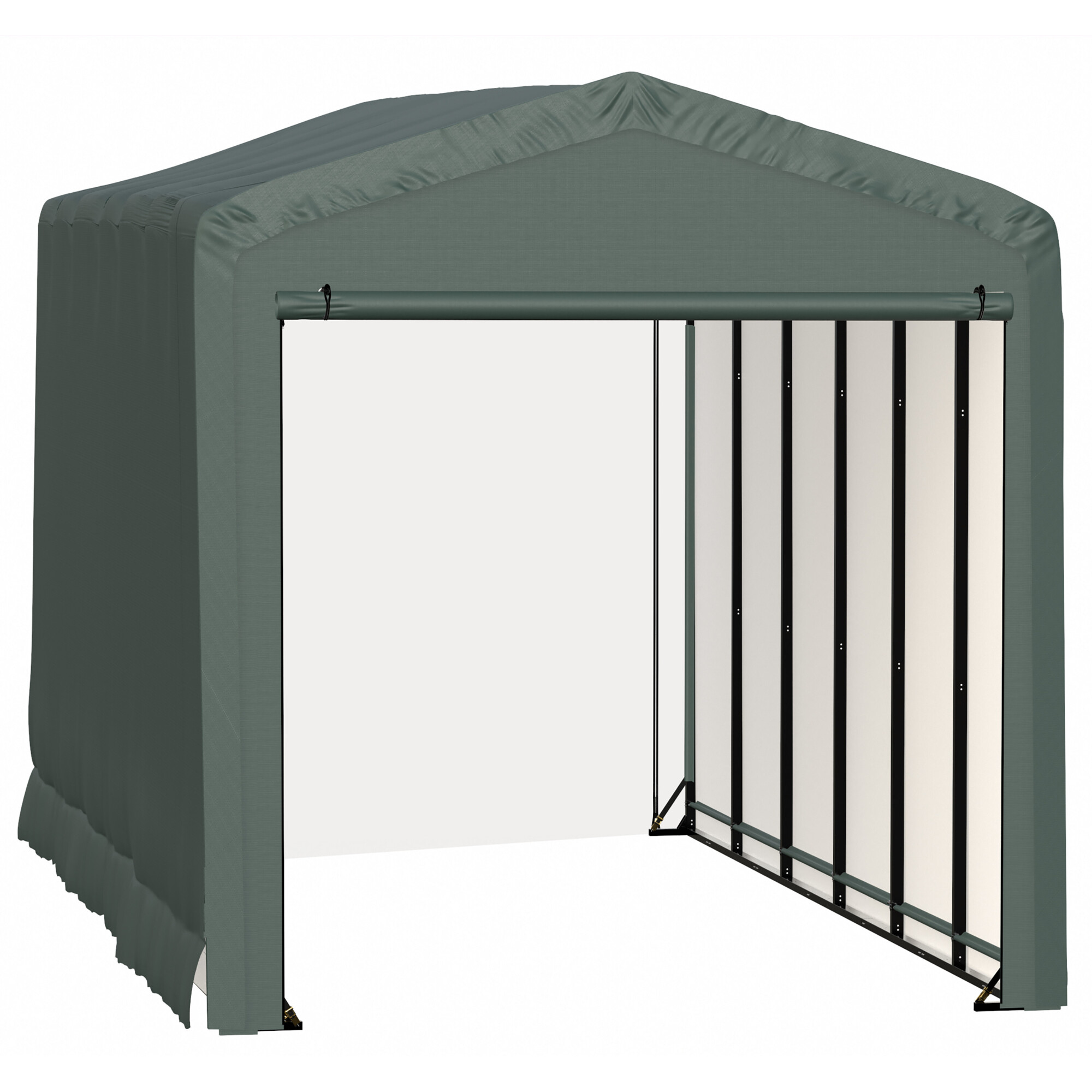 ShelterLogic ShelterTube Wind and Snow Rated Garage - 14ft. x 27ft. x 16ft., Industrial-Strength Steel Frame, Waterproof Fabric, Model# SQAACC0104C01402716